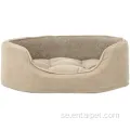 Pet Oval Terry Suede Fleece Bed med madrass